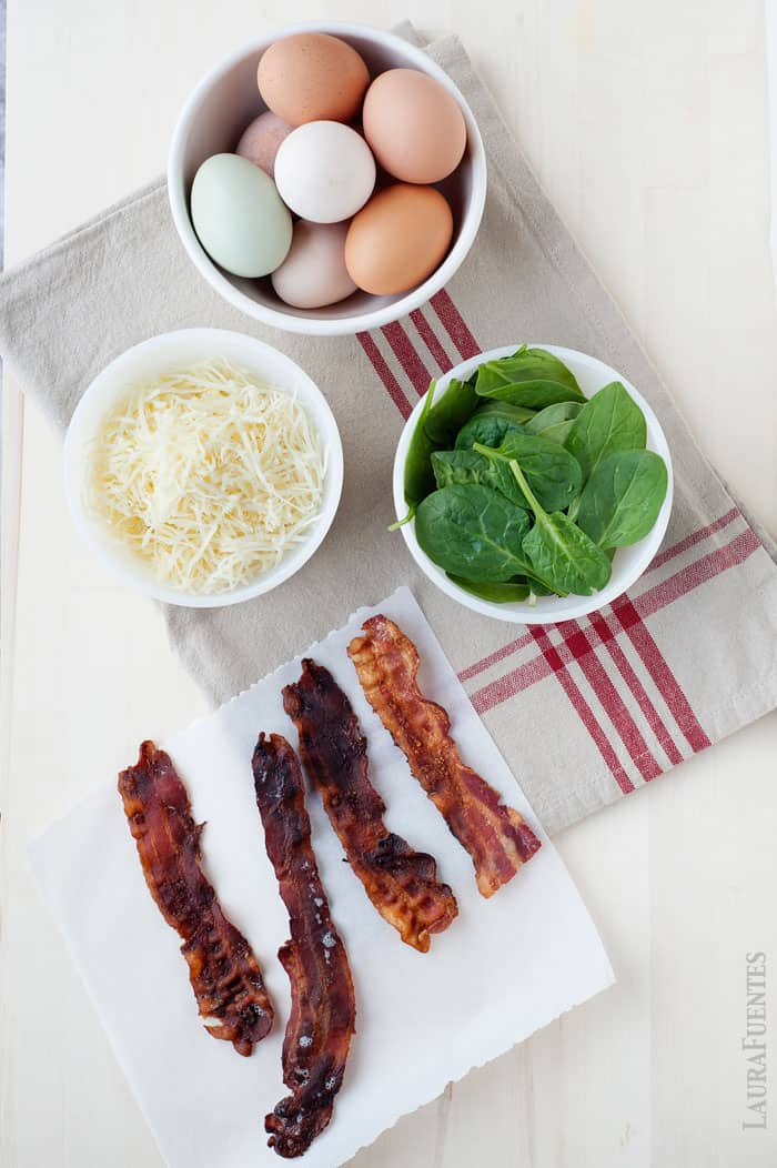Quiches de Espinacas y Bacon- Unalmuerzo estupendo y crujienten. Sin grano y sin gluten, para todos y para llevar!