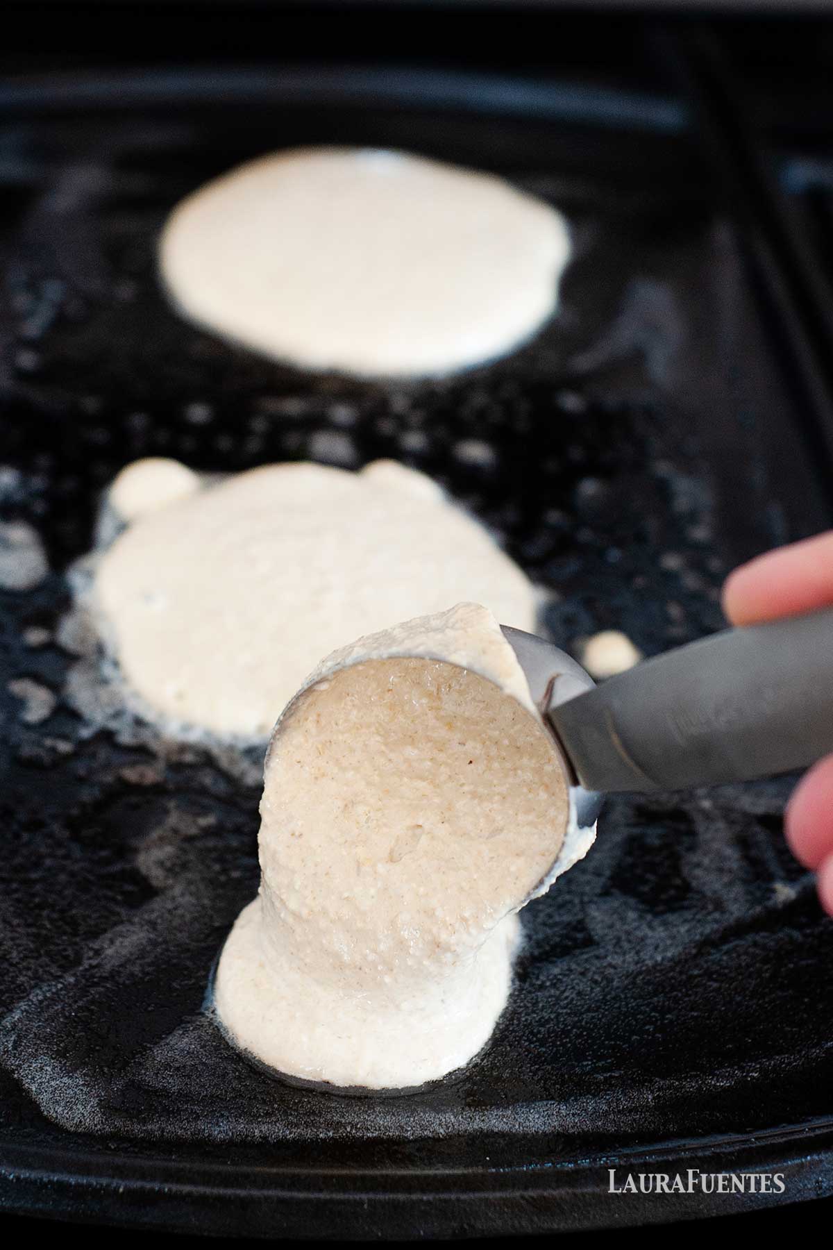 Masa de tortitas de avena y plátano