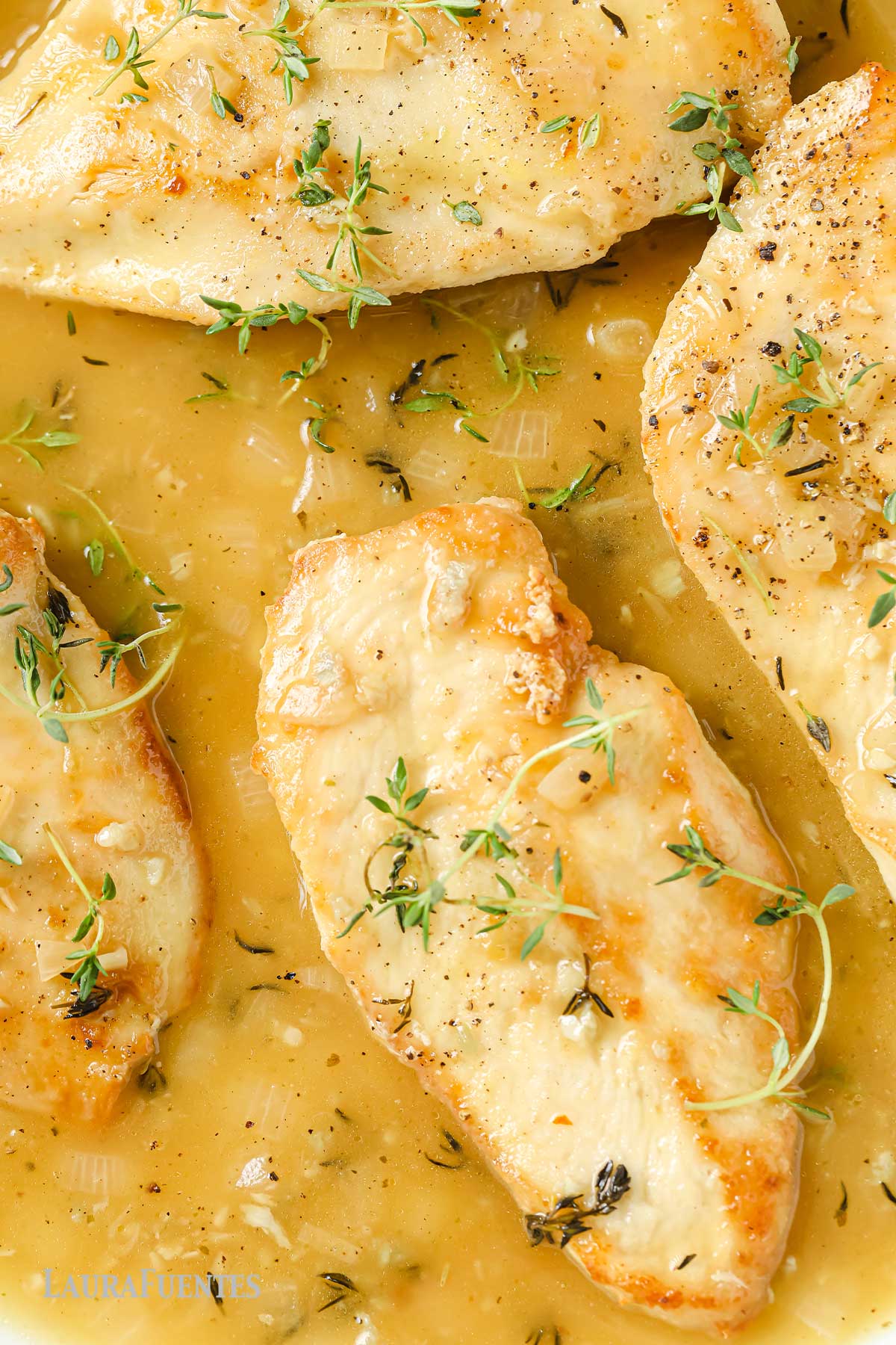 pollo con salsa de vino blanco