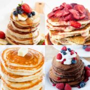 collage con 4 tipos diferentes de tortitas